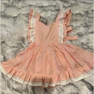 Pink and White Ruffled Dress Romper
